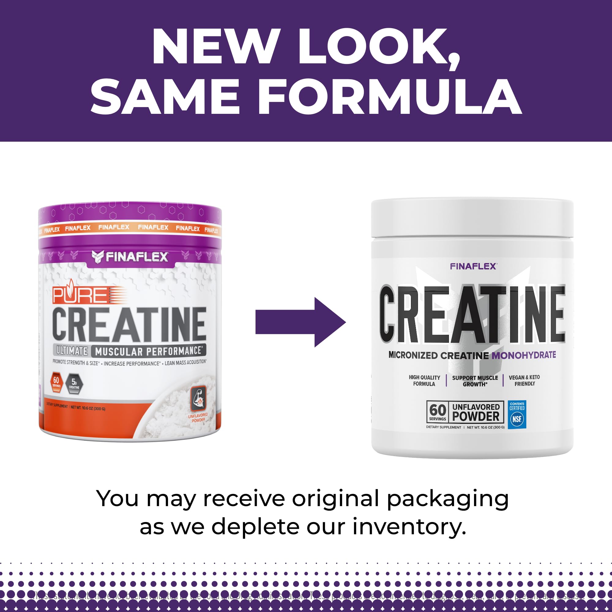 FINAFLEX Pure Creatine powder texture closeup shows micronized powder