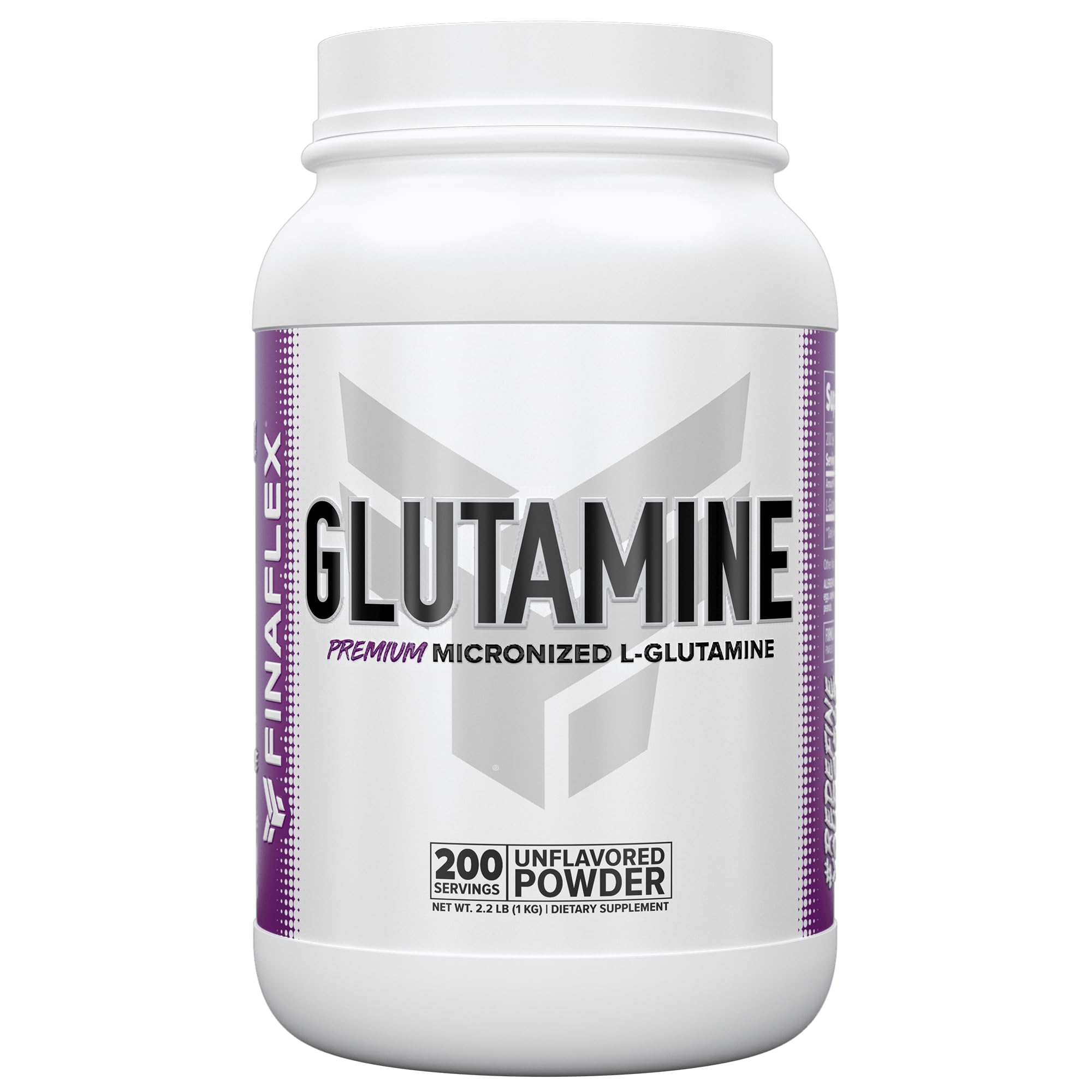 FINAFLEX Pure Glutamine tub front view signaling pure recovery support.