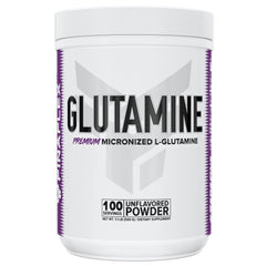 FINAFLEX Pure Glutamine unflavored bottle label highlights pure L-glutamine for recovery.