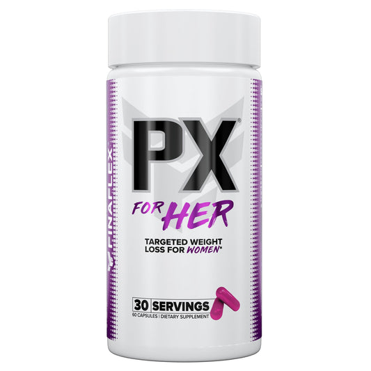 FINAFLEX PX for HER bottle label signals focus and energy.