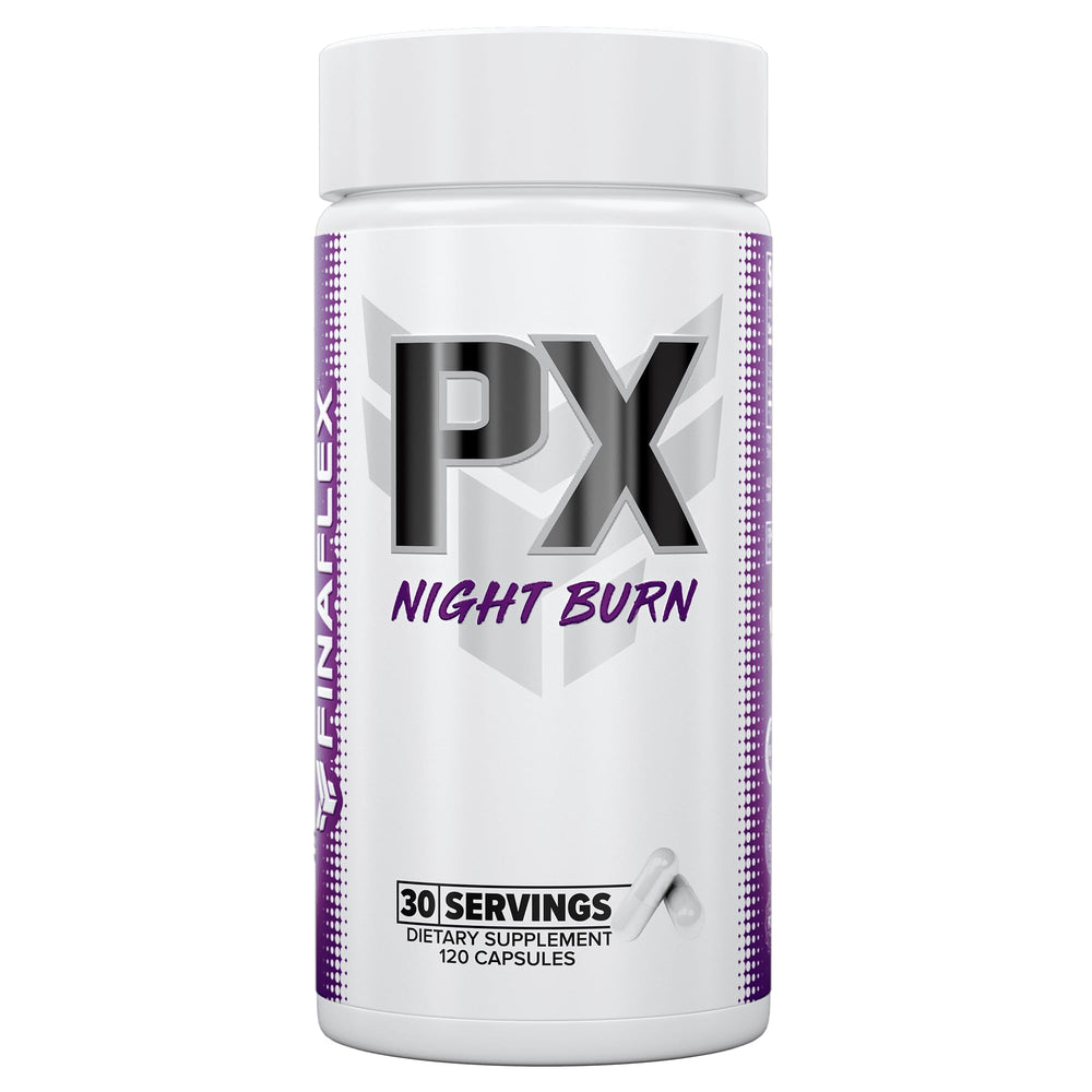 FINAFLEX PX NIGHT BURN bottle with 120 capsules for non-stimulant support
