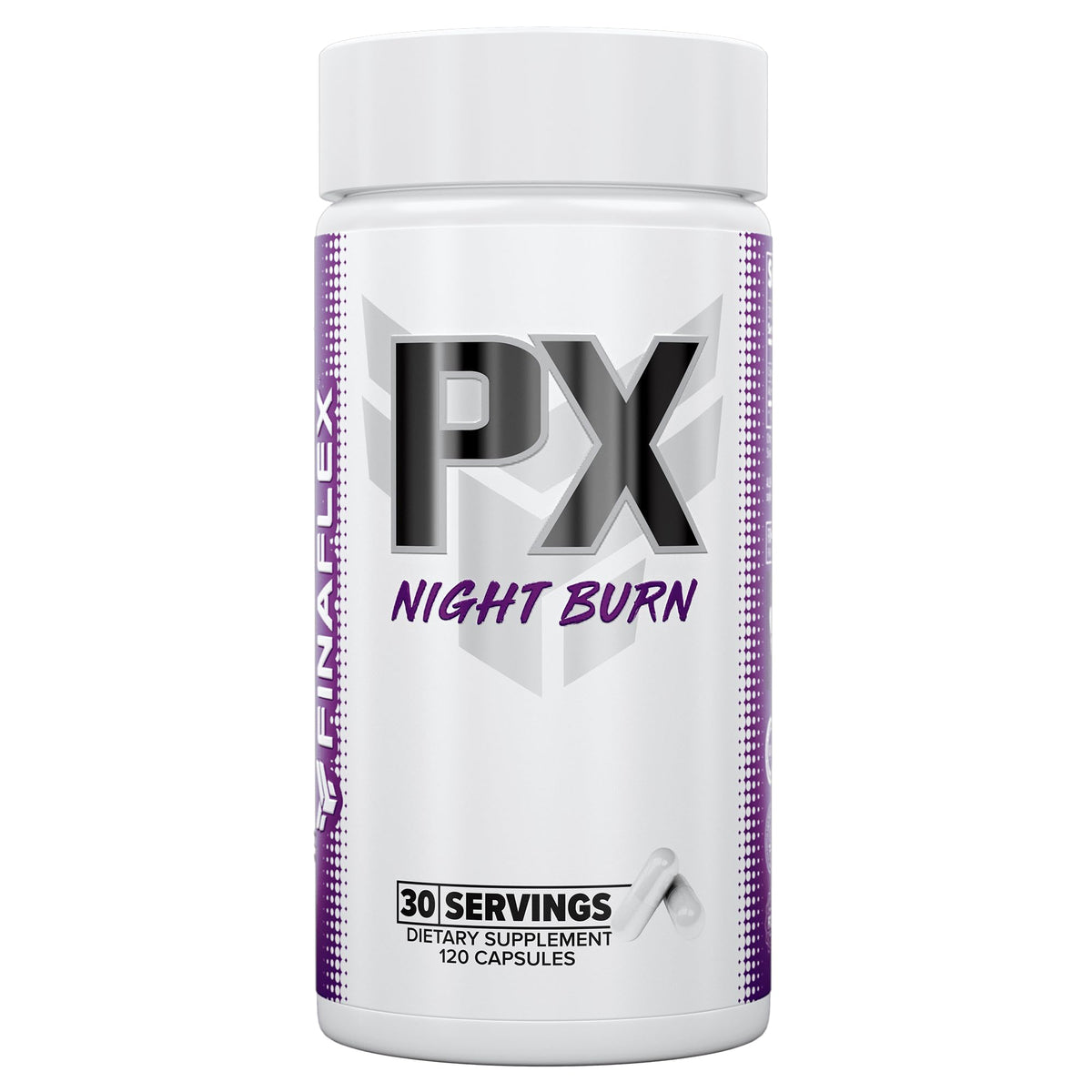 FINAFLEX PX NIGHT BURN bottle with 120 capsules for non-stimulant support