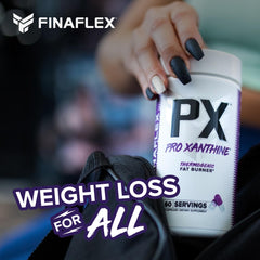PX PRO Xanthine capsules with water for pre-workout energy