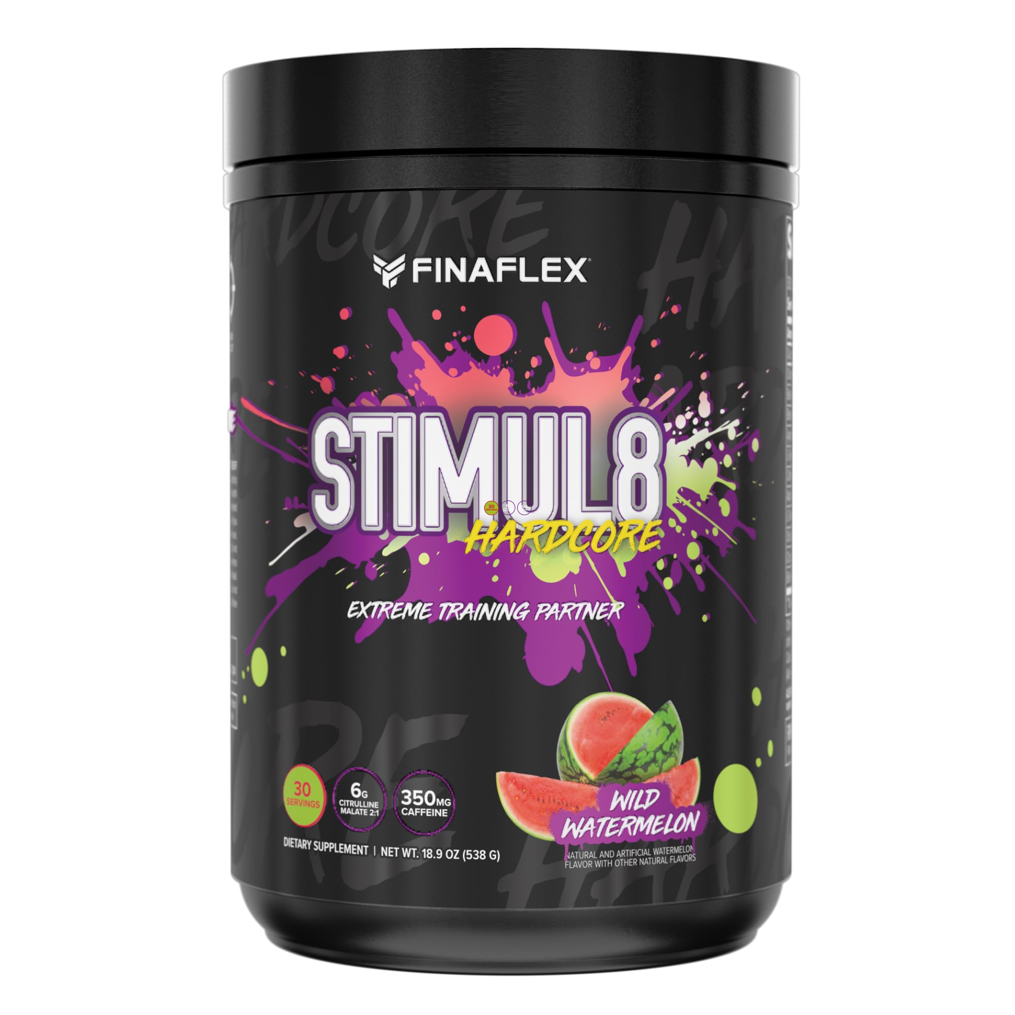 FINAFLEX STIMUL8 Hardcore bottle pour shows energy for intense workouts