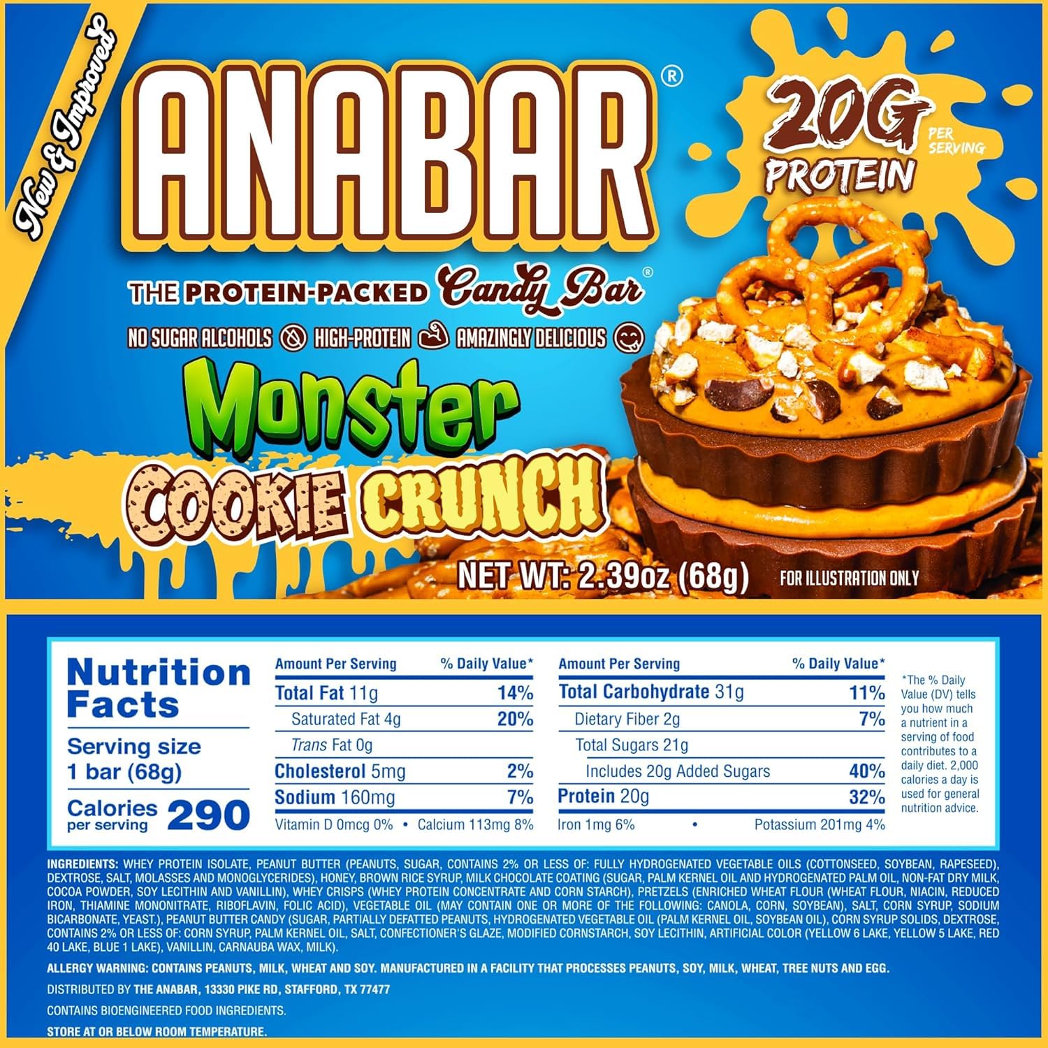 Final Boss Anabar bar shows 20g protein, ideal post-workout snack.