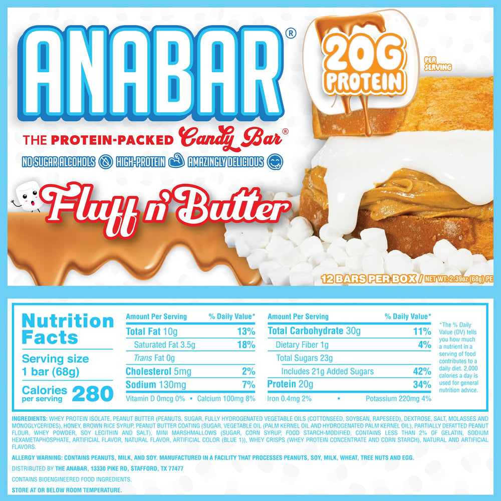 Close-up of Anabar Bar taste and texture, candy-like appeal with 20 g protein