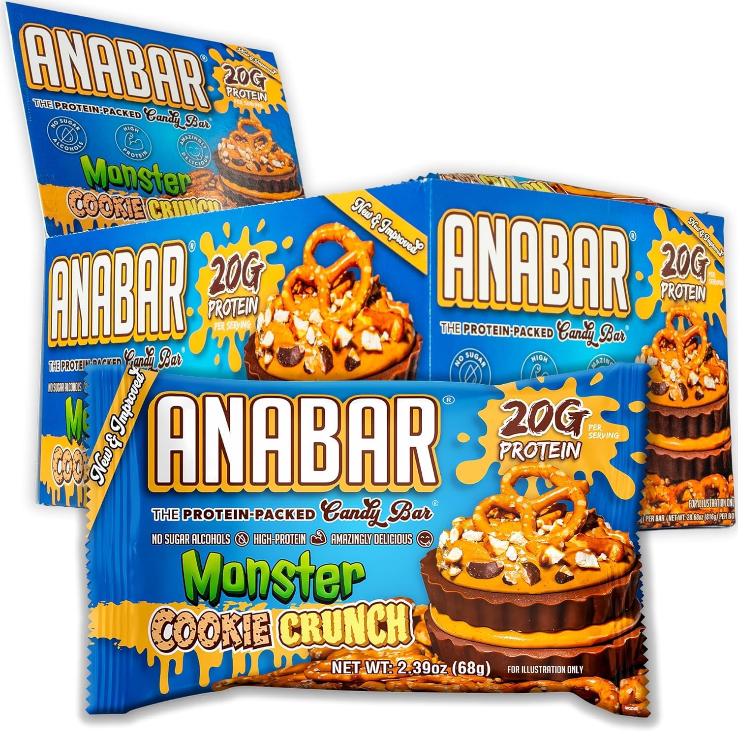 Final Boss Anabar box of milk chocolate monster cookie crunch bars for protein-packed snacking