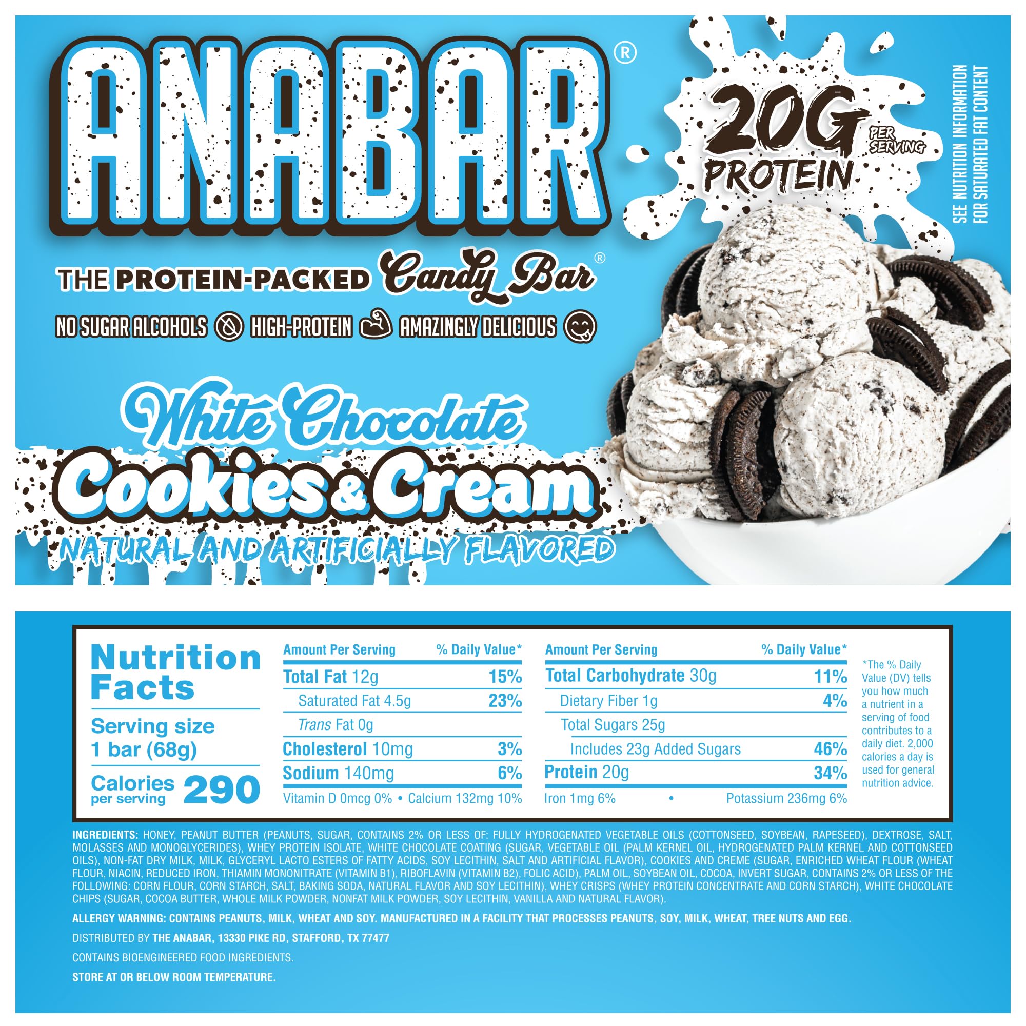FINAL BOSS ANABAR chocolate coated bar on lunch bag, convenient 20g protein for busy students.