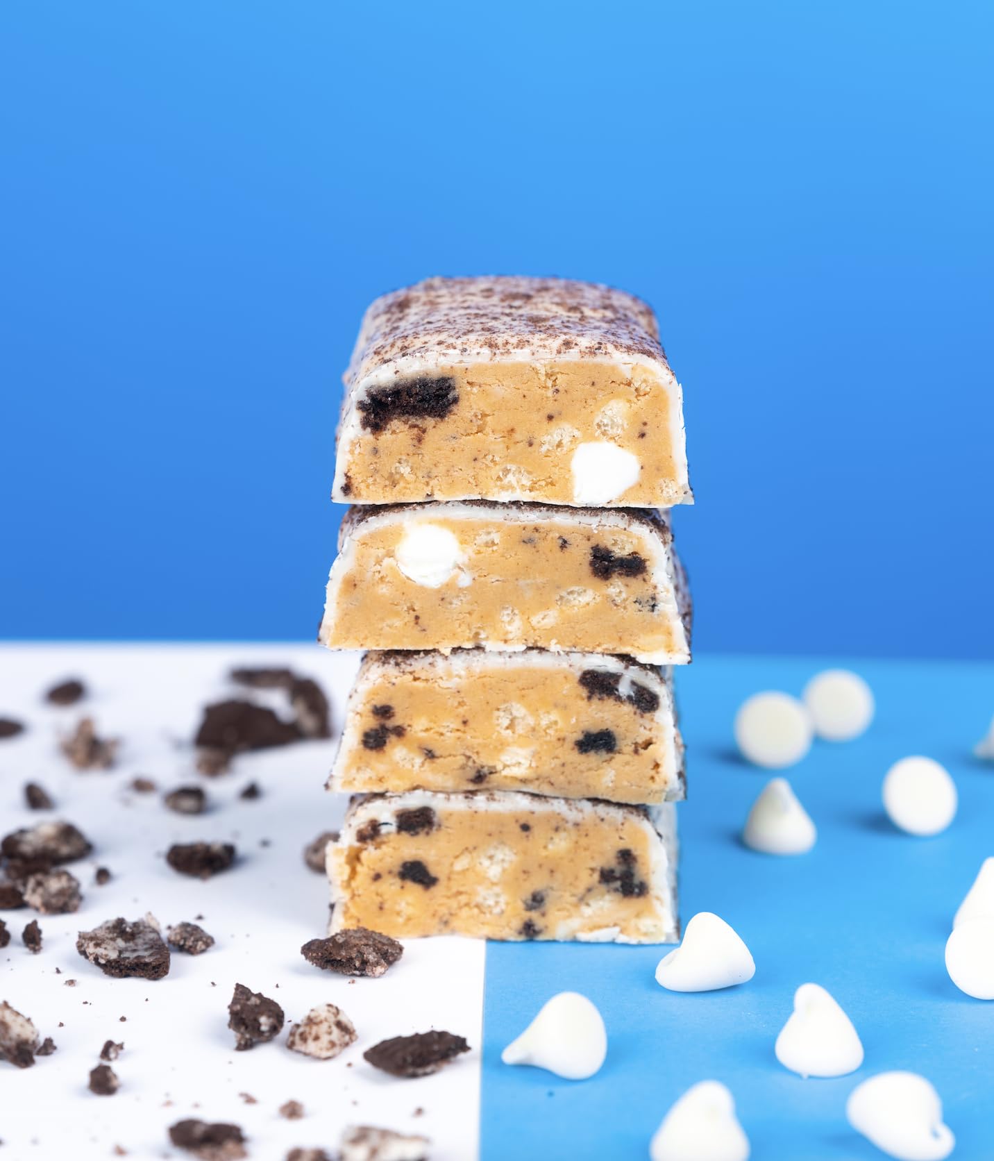 Protein-packed candy bar texture for a convenient student snack.