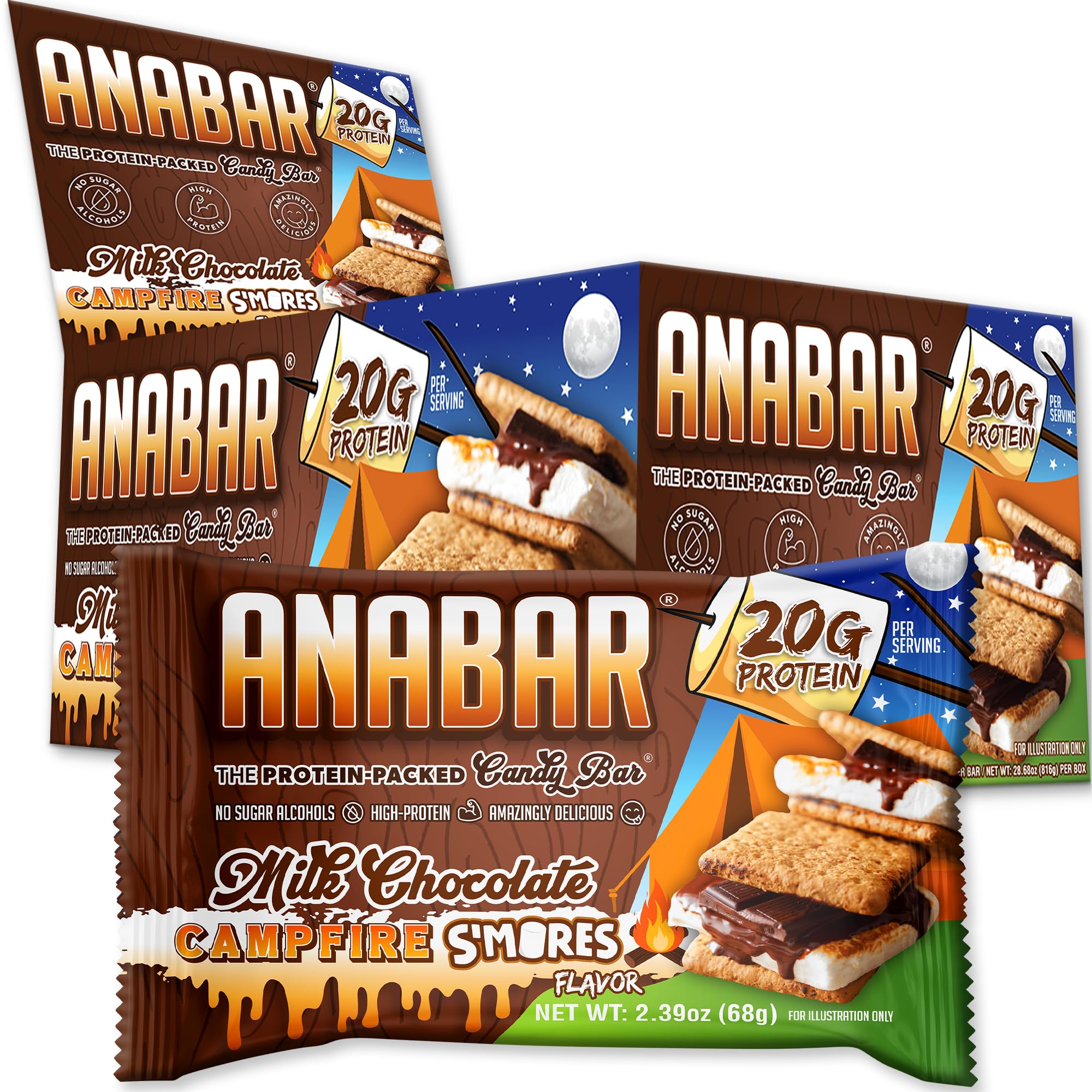 Final Boss Anabar bar mockup highlighting 20g protein per bar for busy days.