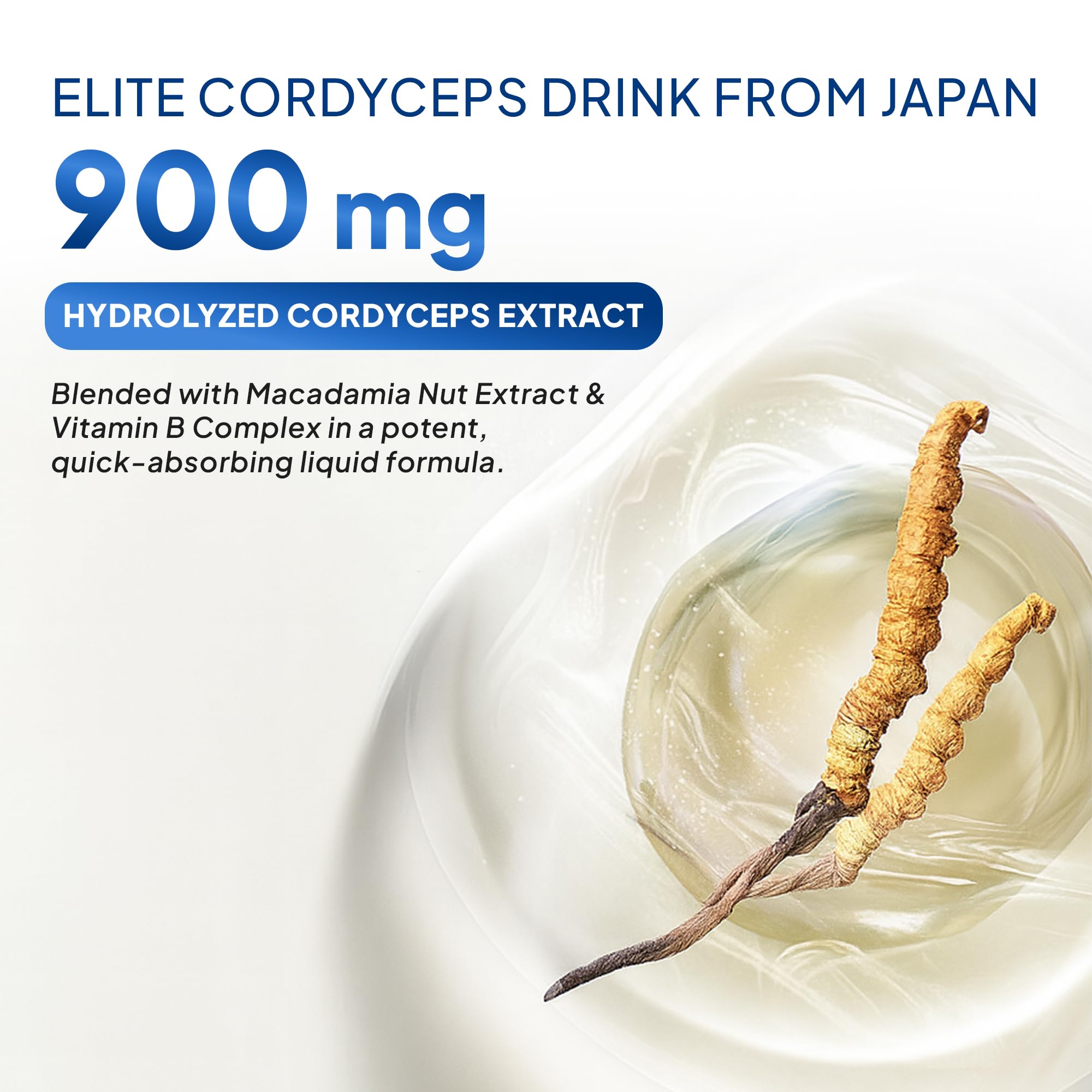Close-up of Cordyceps Plus label highlighting quality