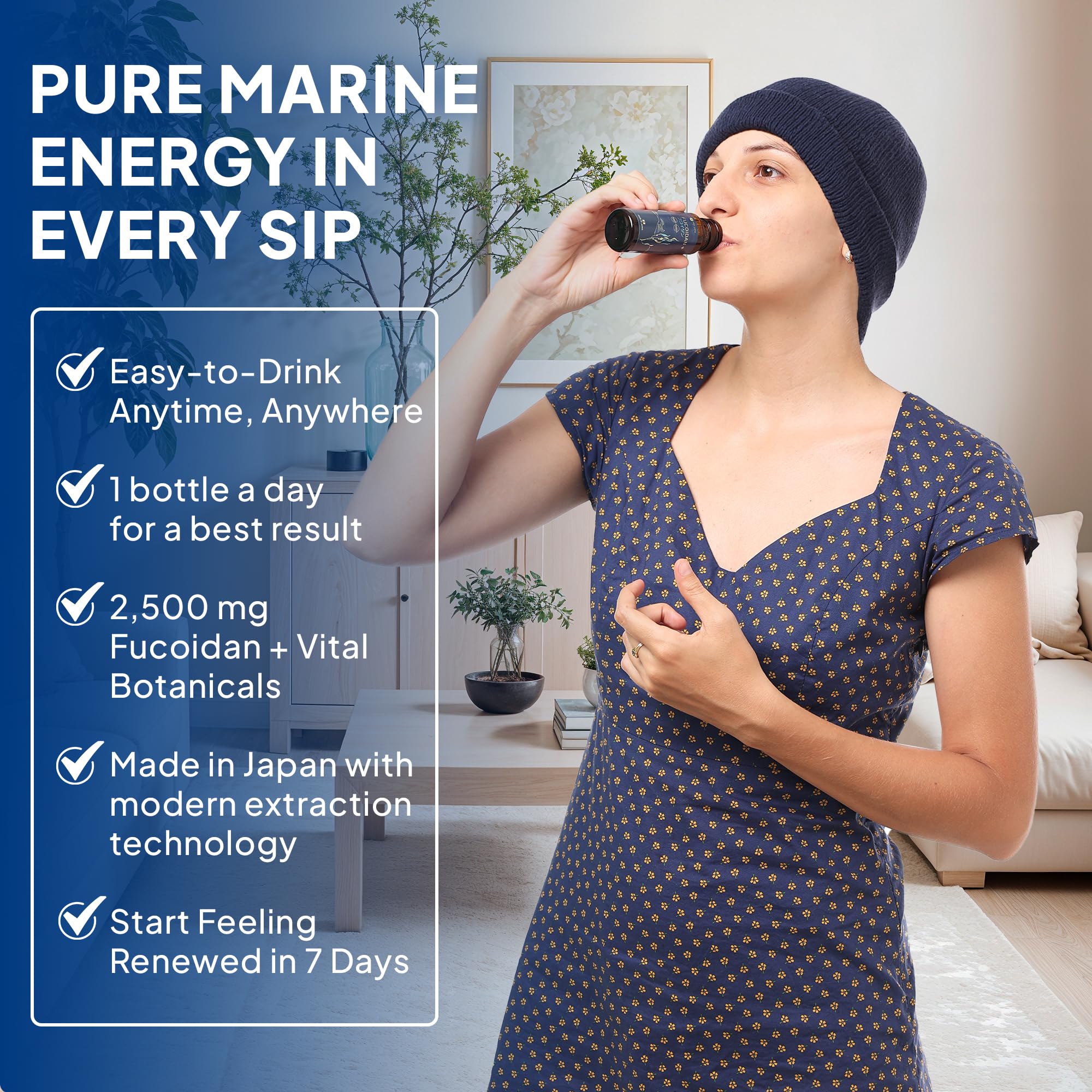 FINE JAPAN Fucoidan Plus Drink lifestyle-serve conveys easy daily ritual with seaweed blend