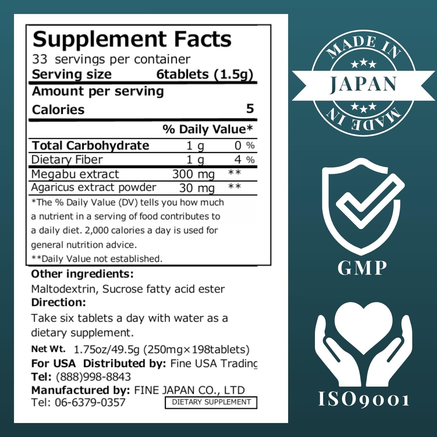 FINE JAPAN Fucoidan daily-use setup shows six capsules for a simple routine.