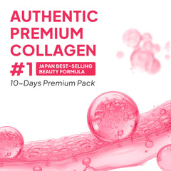 Fine Japan Hyaluron & Collagen Plus pouring action illustrates easy daily use.