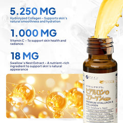 Hyaluronic acid boost graphic emphasizes moisture retention.