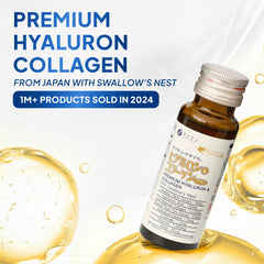 Liquid Collagen being poured highlights easy daily use.
