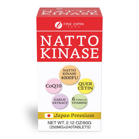 Fine Japan Nattokinase 4000FU bottle on a shelf signaling daily wellness