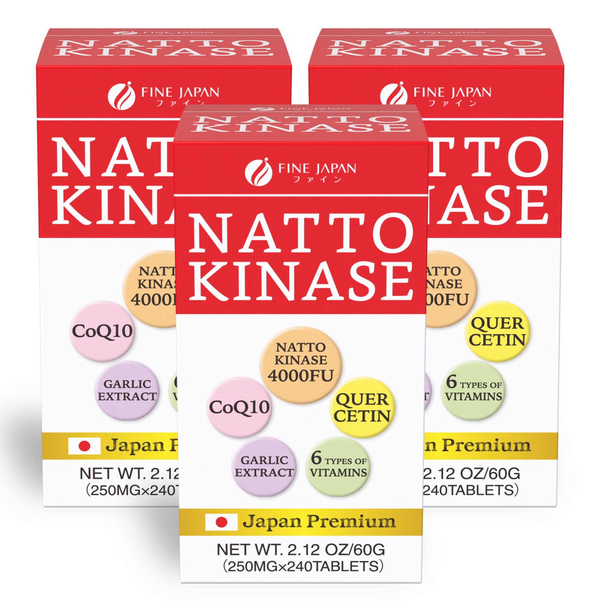 Fine Japan nattokinase packaging front shows authentic quality for daily use