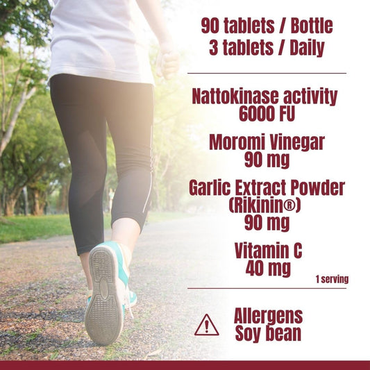 Closeup of Fine Japan Nattokinase 6000FU capsules for easy daily intake.