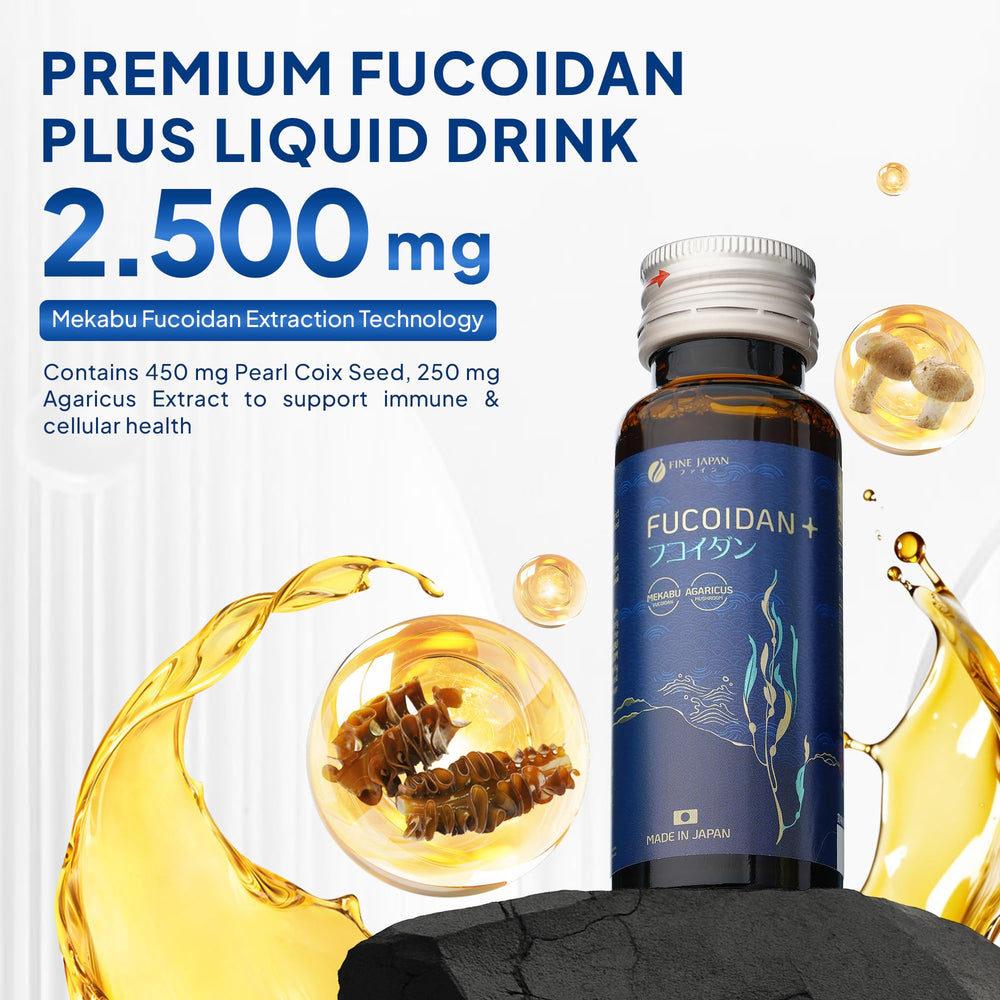 FINE JAPAN Fucoidan Plus Drink seaweed-extract and botanicals showcase natural flavor and quality