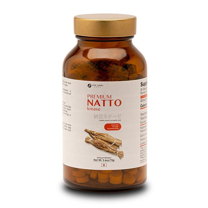 Fine Japan nattokinase product 300-tablet pack viewed; convenient daily wellness option.