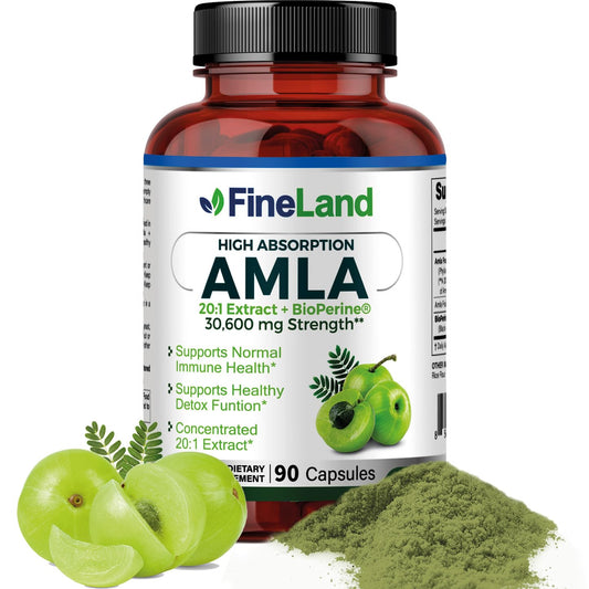 FineLand Amla 20X full-spectrum bottle for potent immune and digestive support