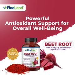 FineLand Beet Root Capsules vegan non-GMO branding and nutrient-rich profile