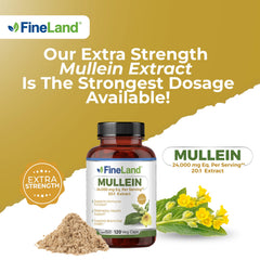 FineLand Mullein Leaf 20x Extract closeup capsules vegan formula