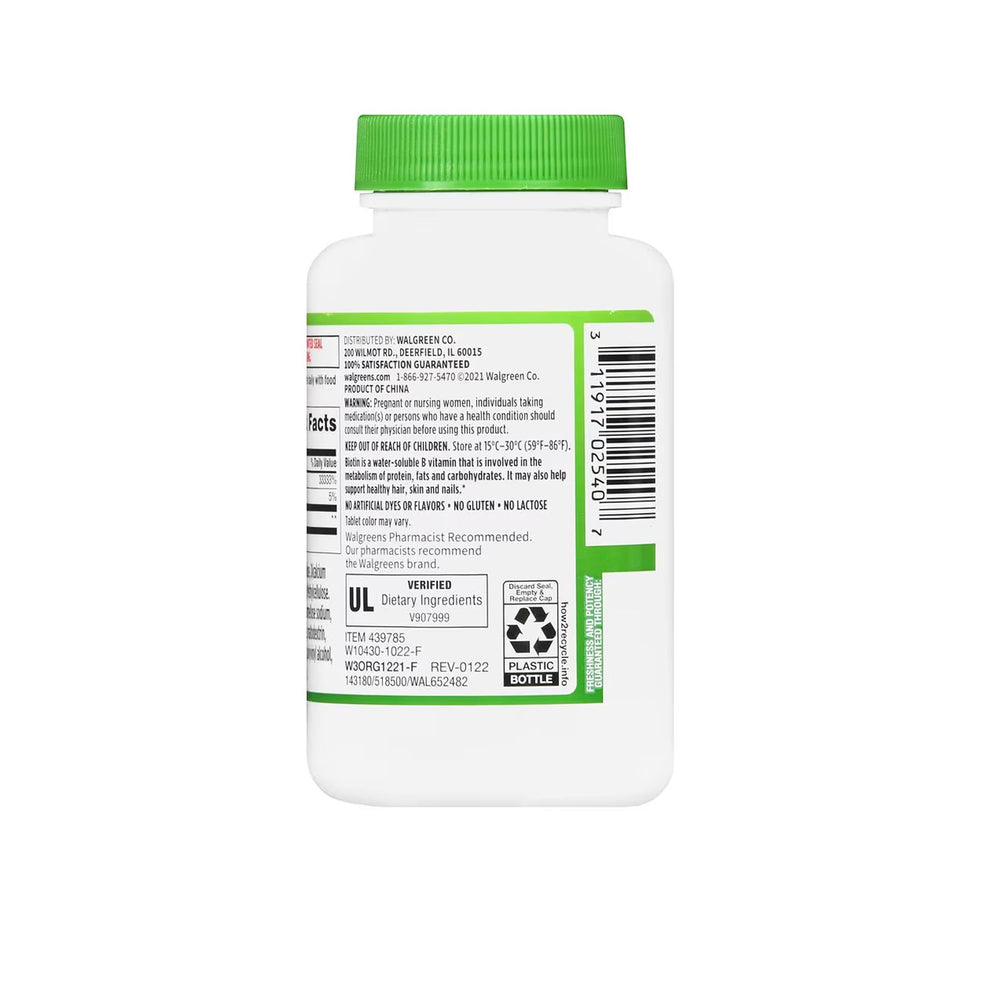 Finest Nutrition Biotin + Keratin label close-up with ingredients and directions.