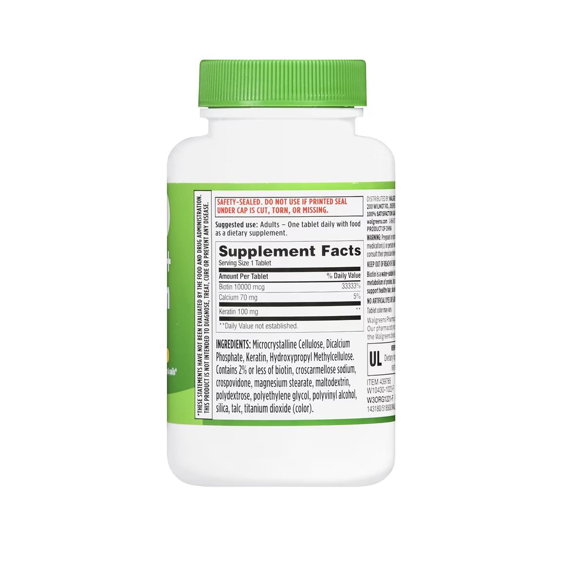 Finest Nutrition Biotin + Keratin tablets on a clean surface for daily use.