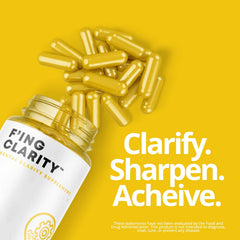 F'ing Clarity packaging close-up illustrates brain-boosting nootropics in action.