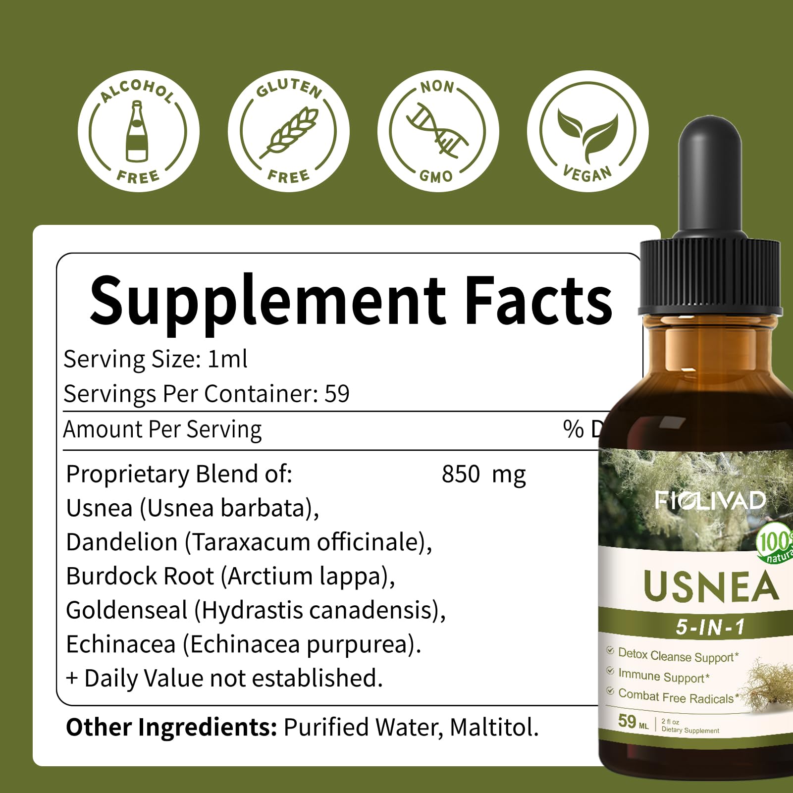 FIOLIVAD tincture drops added to water for easy daily use.