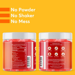 FIOR Creatine Gummy texture close-up highlights micronized creatine for absorption.