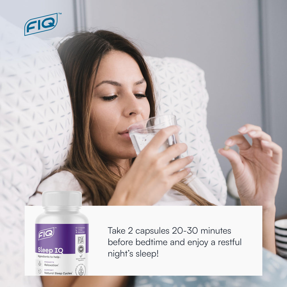 FIQ Sleep IQ bedside scene with glass of water for bedtime.