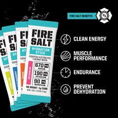 Fire Science Fire Salt hydration stick berry pack supports electrolyte balance during activity