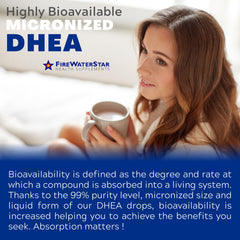 FireWATERSTAR DHEA label emphasizing high-purity DHEA and simple ingredients.