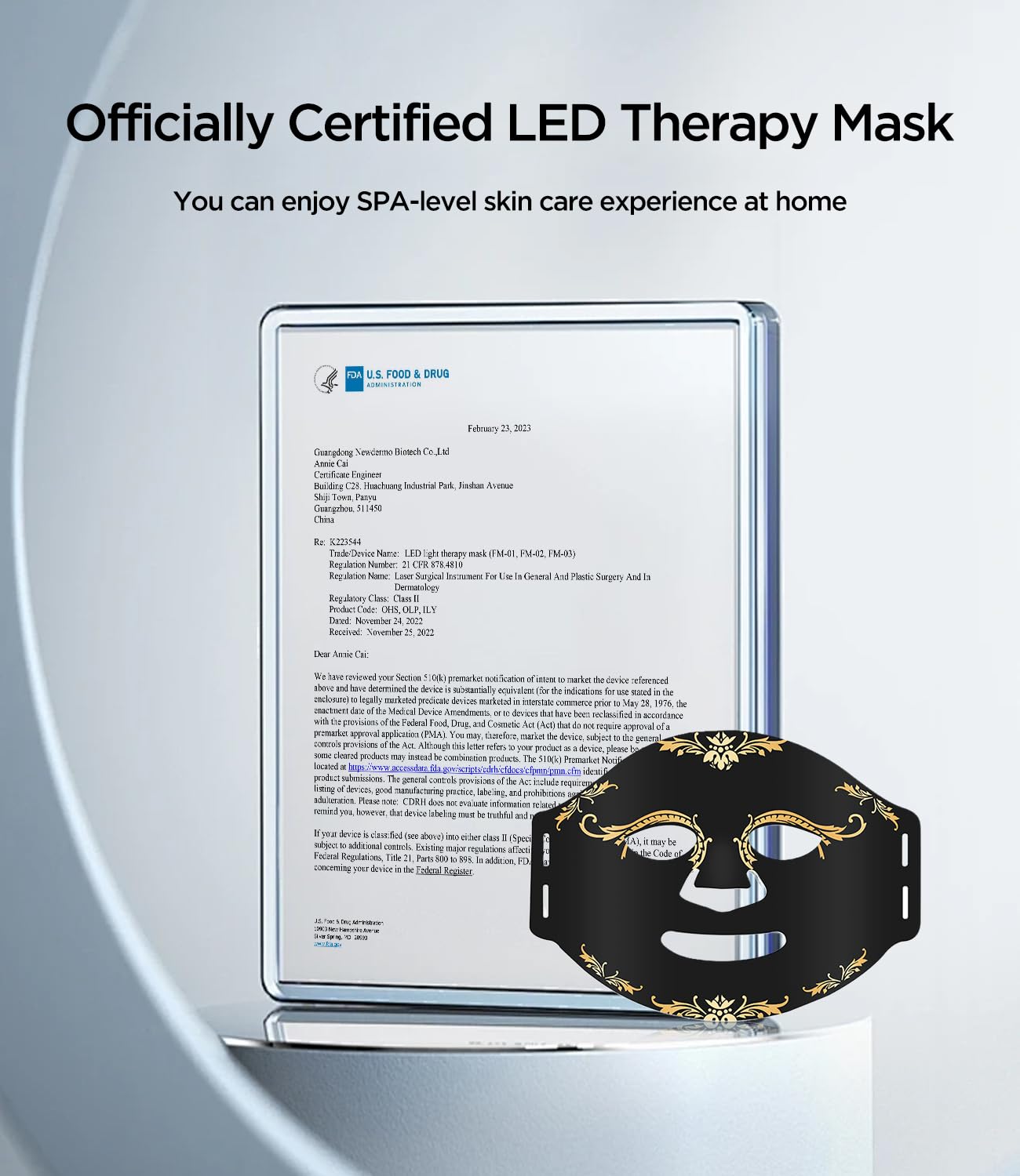 Firmosa LED mask worn on the face for customizable sessions