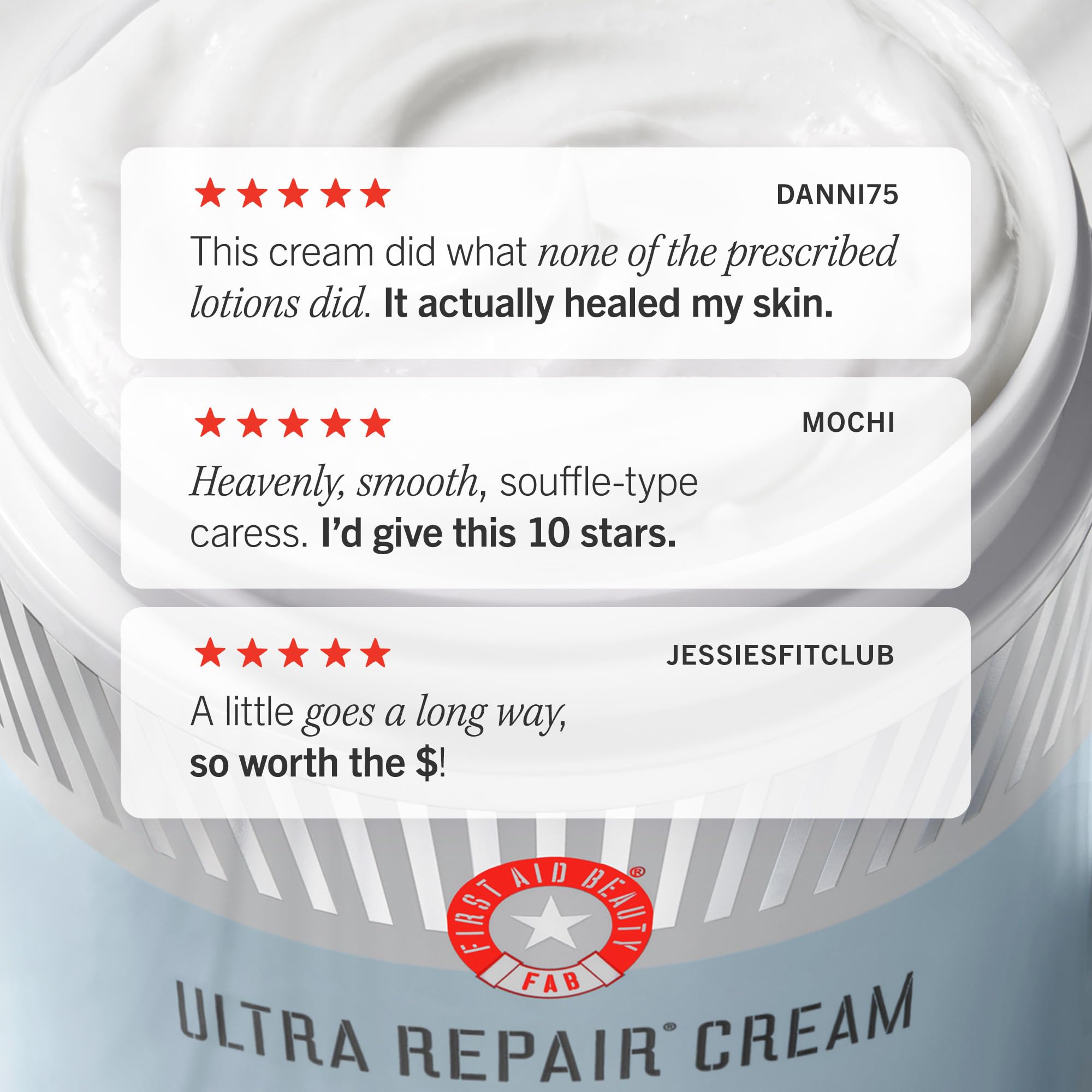 First Aid Beauty Ultra Repair Cream comes in a 2 oz travel-friendly kit.