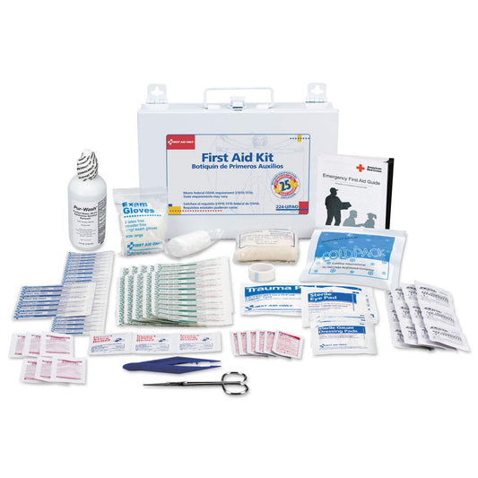 First Aid Only 224-U kit in metal case ready for office and jobsite emergencies