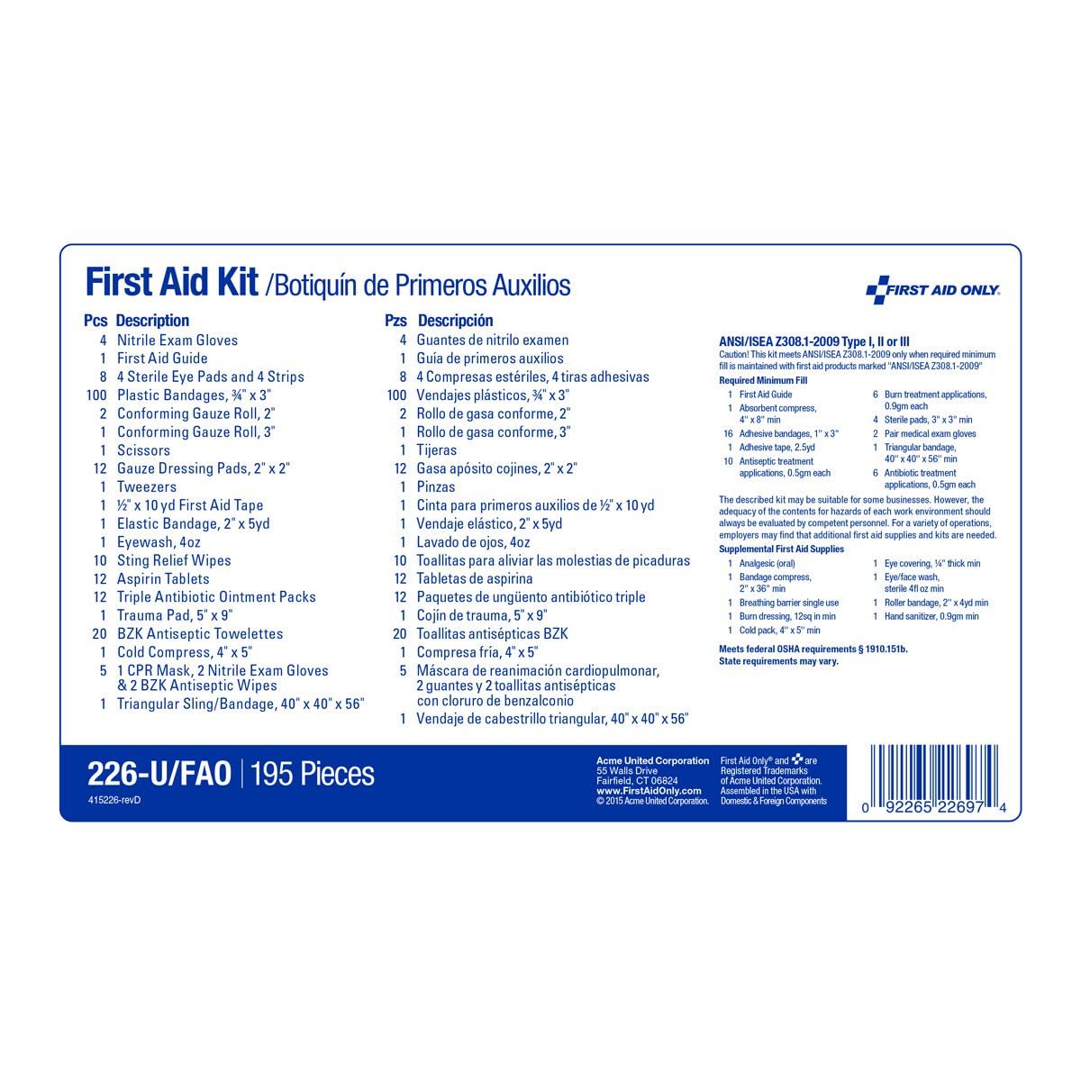 Unit boxes of the First Aid Only kit for easy restocking
