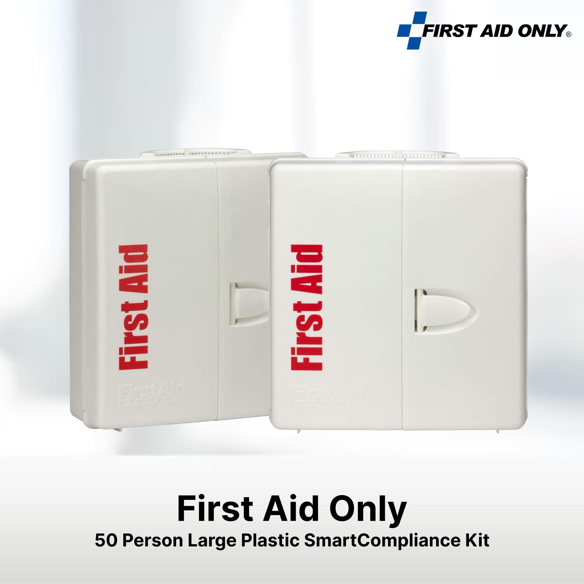 First Aid Only 90659 SmartCompliance supplies organized for quick restock in kitchens.