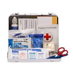 First Aid Only 90672 metal case keeps 114-piece kit organized for vehicles.