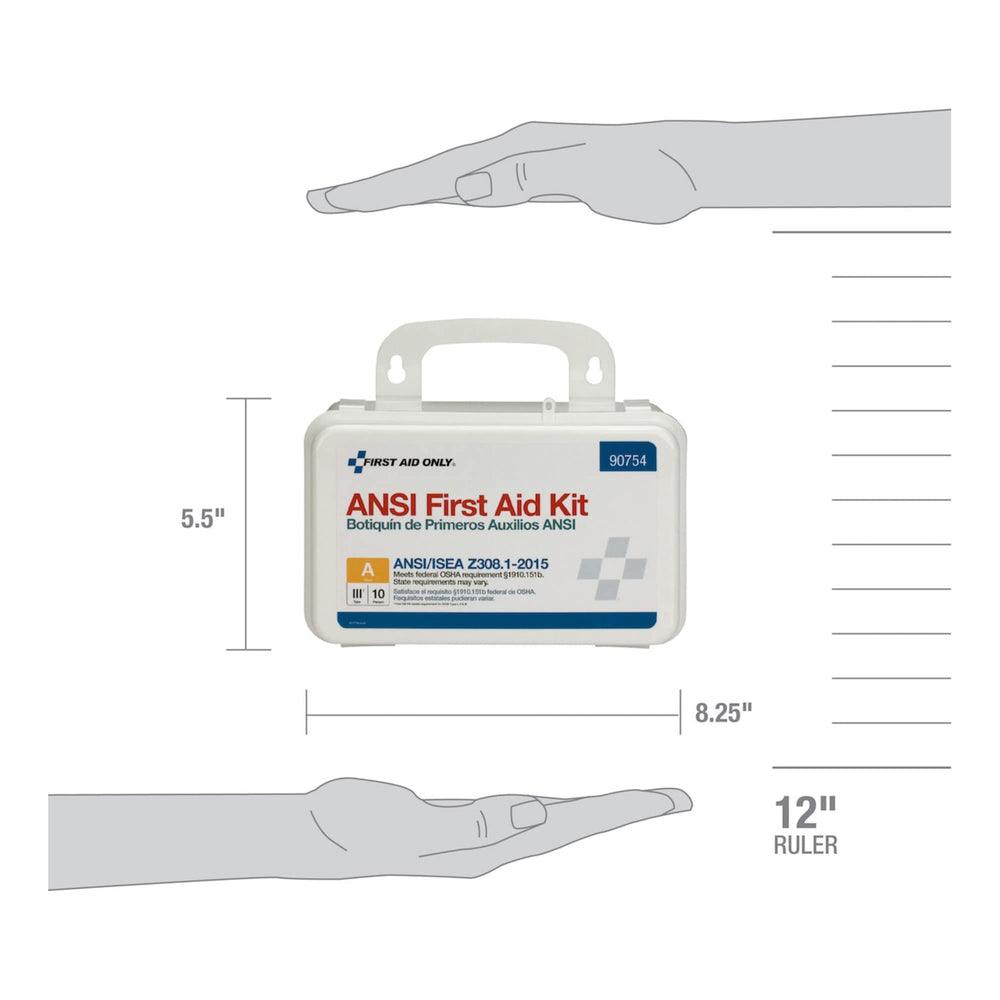 First Aid Only 90754 compact travel-ready kit fits in bags and desks.