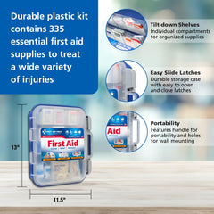 First Aid Only 91247 organized compartments support busy worksite emergencies.