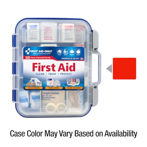 First Aid Only 91247 contents organized in compartments for quick access.