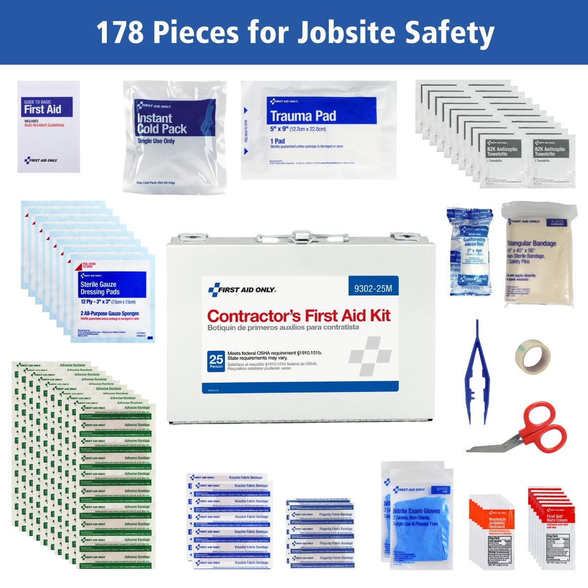 First Aid Only 9302-25M antibiotic ointment for minor abrasions