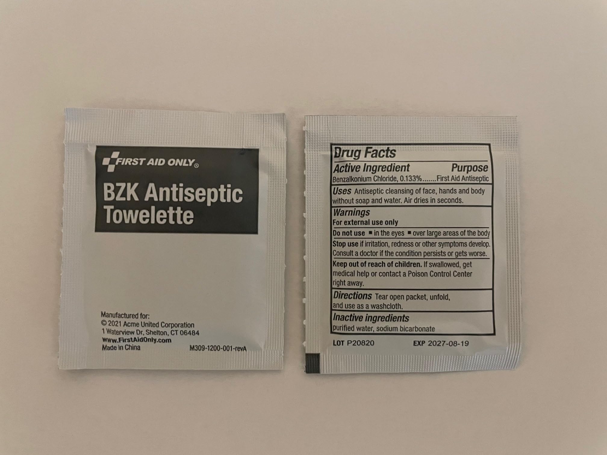 First Aid Only antiseptics in refill pack for clean, ready stations.