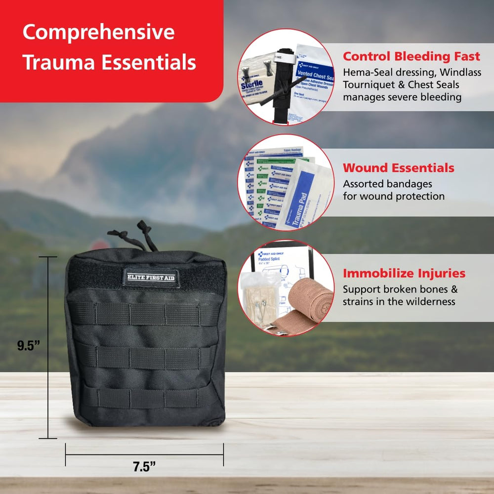 Windlass tourniquet and trauma kit inside Elite IFAK