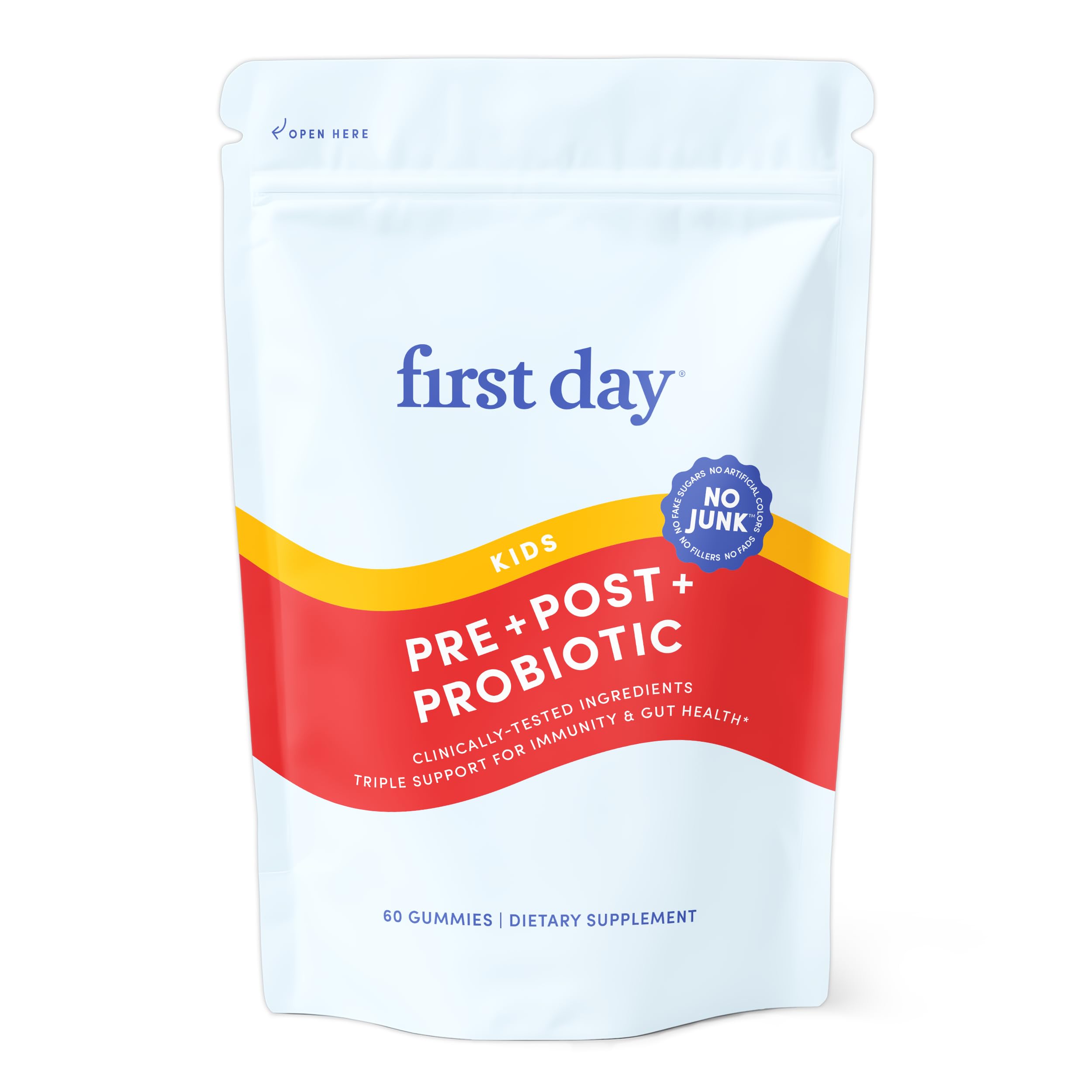 First Day Kids Probiotic Gummies bottle for daily gut support
