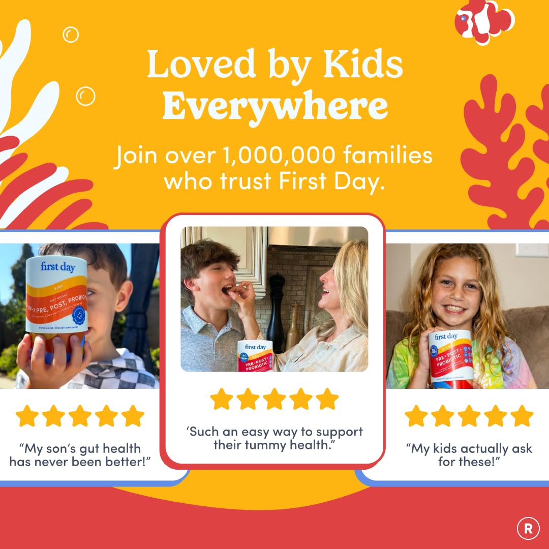 First Day Kids Probiotic Gummies natural flavors loved by kids